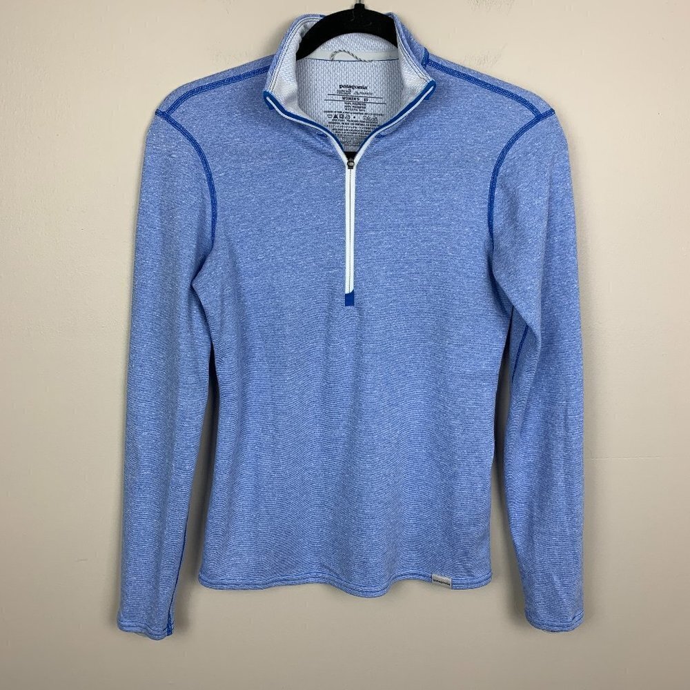 Patagonia Blue Capilene Mid Weight Quarter Zip Pu… - image 1